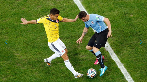 كأس العالم 2014: انطلاق مباراة كولومبيا والأوروغواي