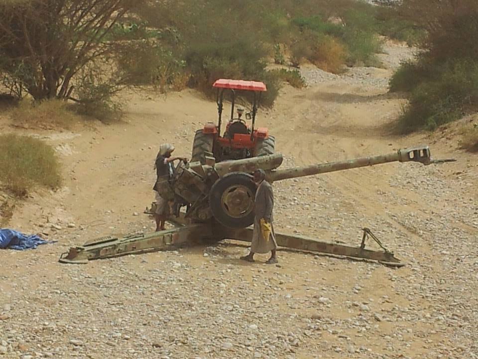 صورة مدفع ثقيل يمتلكه مواطنين من قبيلة المحابيب أثناء المواجهة م