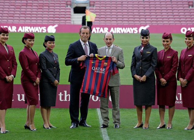 بالصور رسميا: طيران قطر يرعى برشلونة 3 سنوات مقابل 100 مليون يورو