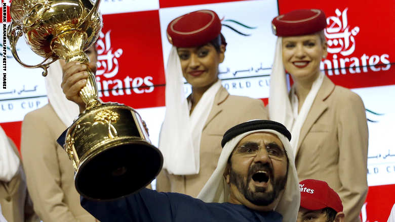 الشيخ محمد بن راشد يفوز بأغلى سباق للخيول بالعالم