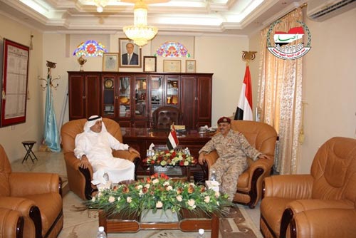 اللواء علي محسن يلتقي السفير السعودي بصنعاء