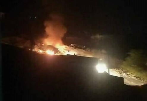 انفجار بتعزيزات عسكرية سعودية كانت في طريقها إلى عدن (صورة)