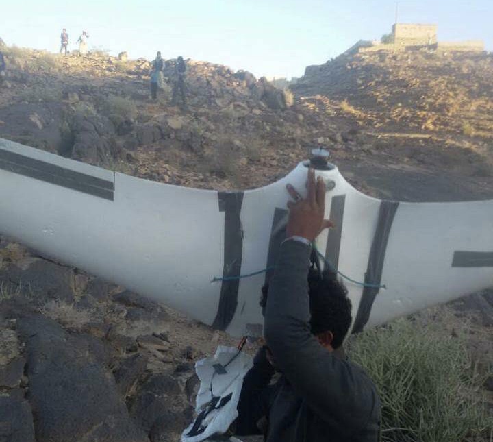 طائرة موجهة للحوثيين تم اسقاطها مؤخراً في محافظة البيضاء من قبل 